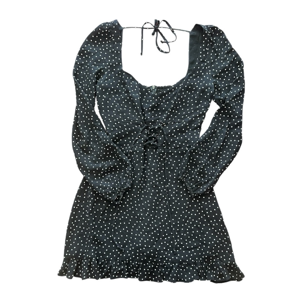 Reformation Bradshaw Mini Black White Polka Dot Dress - Picture 3 of 8